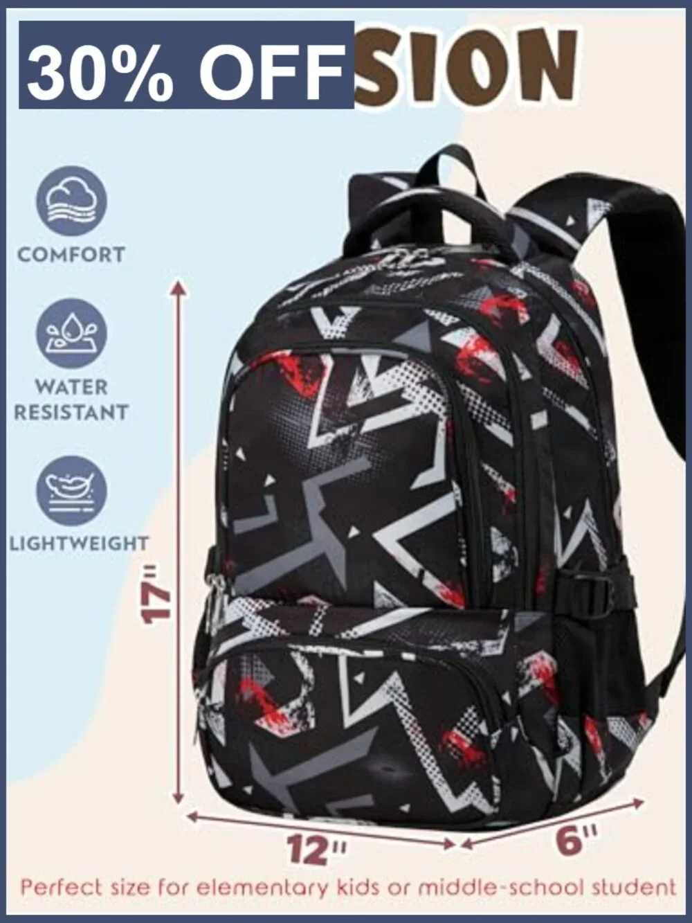 Kids Backpack 17in Laptop Compartment Elementary Middle School Bookbag Boys